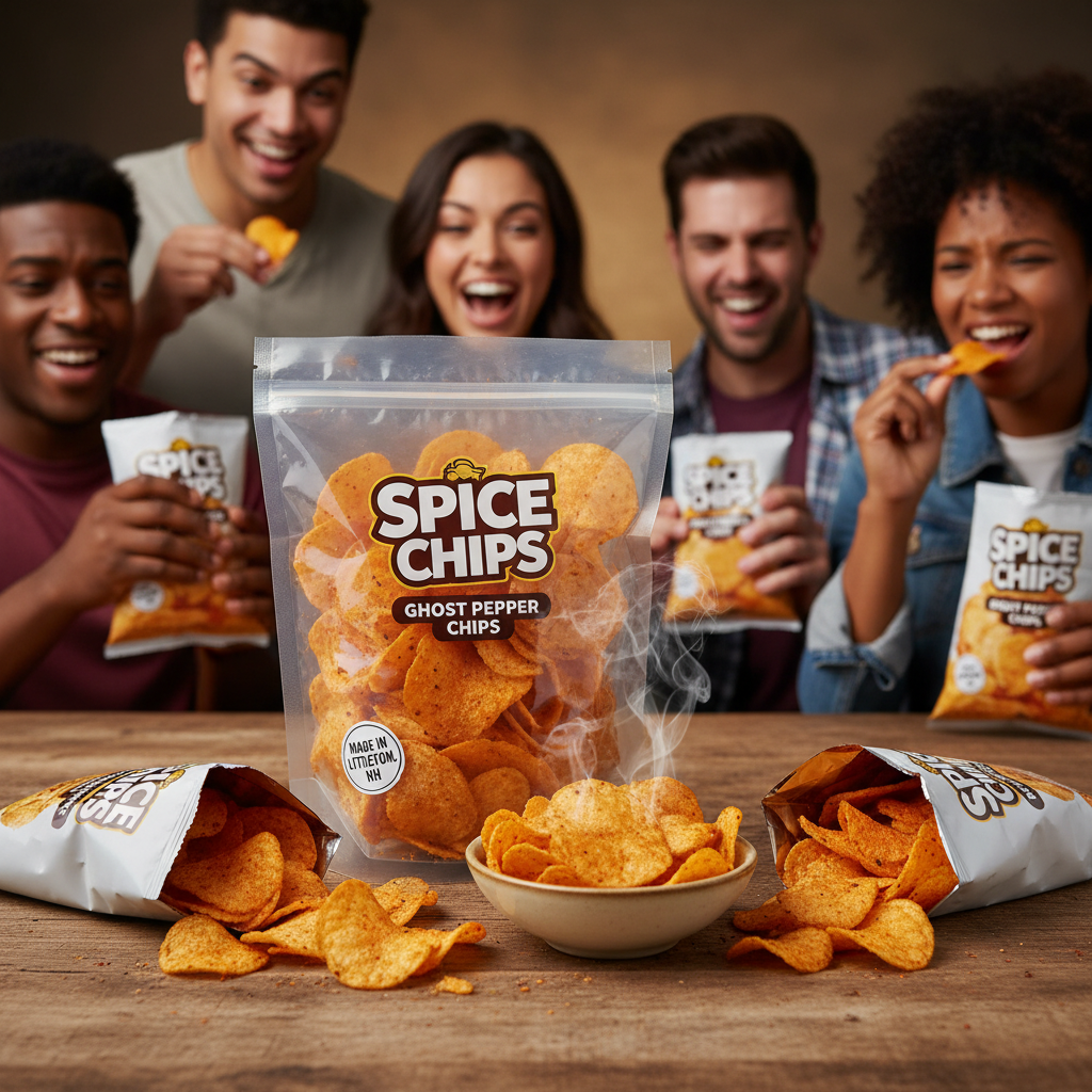 Ghost Pepper Chips product bag and chips