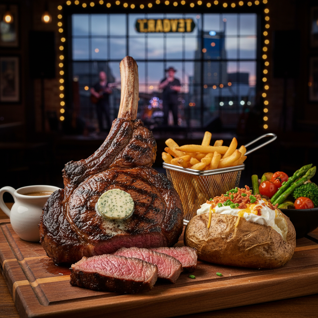 36oz Tomahawk Ribeye with sides