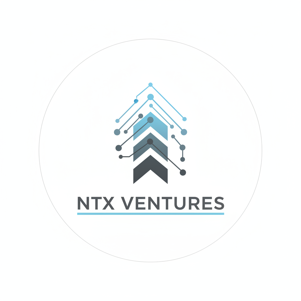 NTx Ventures logo featuring upward chevrons in blue and slate