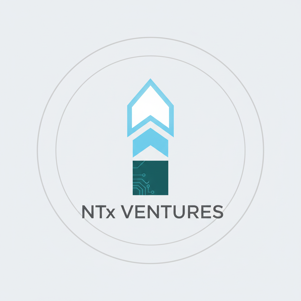 NTx Ventures logo featuring teal and sky-blue upward arrow