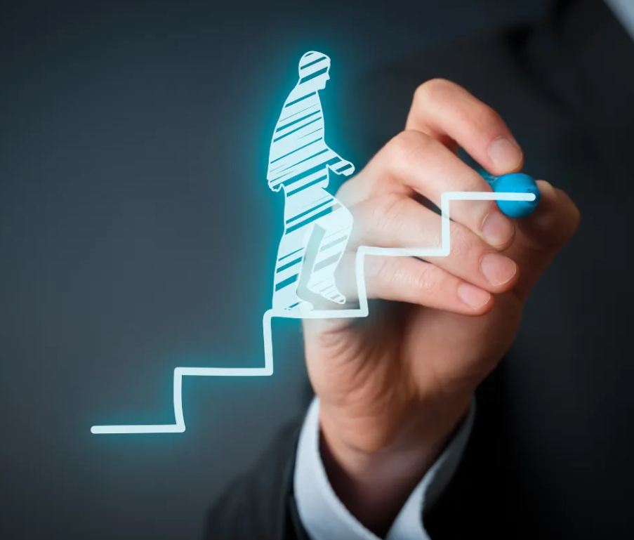 Continuous growth steps illustration